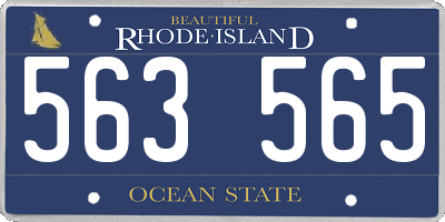RI license plate 563565