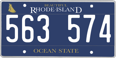 RI license plate 563574