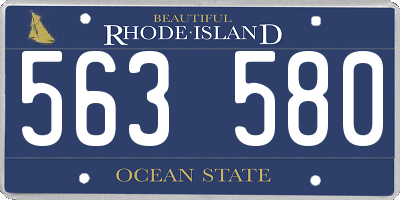 RI license plate 563580