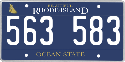 RI license plate 563583