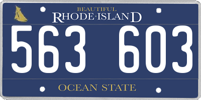 RI license plate 563603