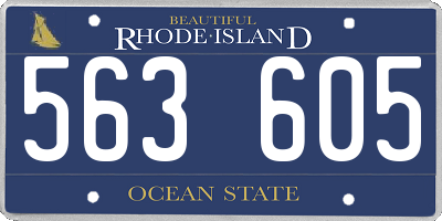 RI license plate 563605