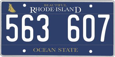 RI license plate 563607
