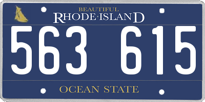 RI license plate 563615