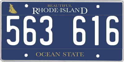 RI license plate 563616