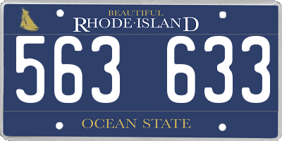RI license plate 563633