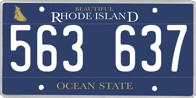 RI license plate 563637