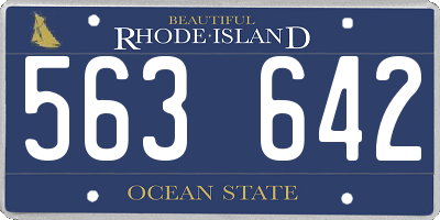 RI license plate 563642