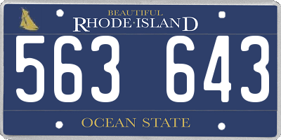 RI license plate 563643