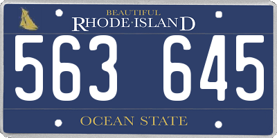 RI license plate 563645