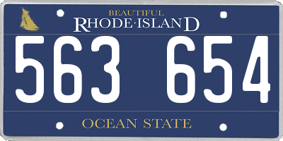 RI license plate 563654