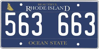RI license plate 563663