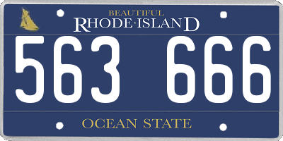RI license plate 563666