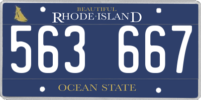 RI license plate 563667