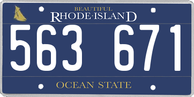 RI license plate 563671