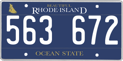 RI license plate 563672
