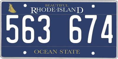 RI license plate 563674