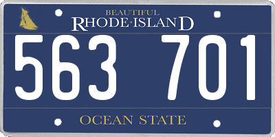 RI license plate 563701