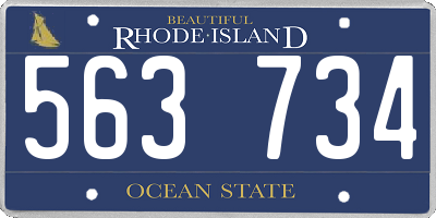 RI license plate 563734