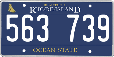 RI license plate 563739