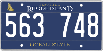 RI license plate 563748