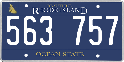 RI license plate 563757