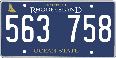 RI license plate 563758