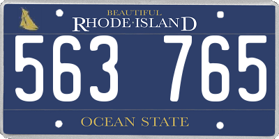 RI license plate 563765