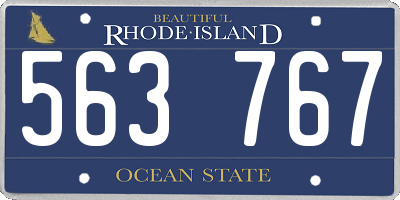RI license plate 563767