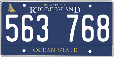 RI license plate 563768