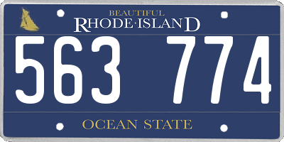 RI license plate 563774