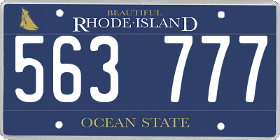RI license plate 563777