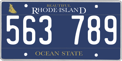 RI license plate 563789