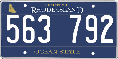 RI license plate 563792