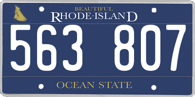 RI license plate 563807