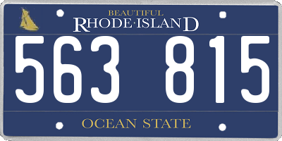 RI license plate 563815