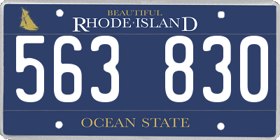 RI license plate 563830