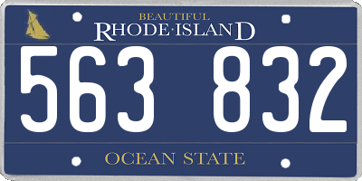 RI license plate 563832