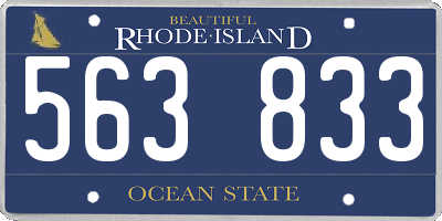 RI license plate 563833