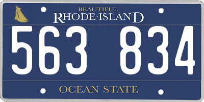 RI license plate 563834