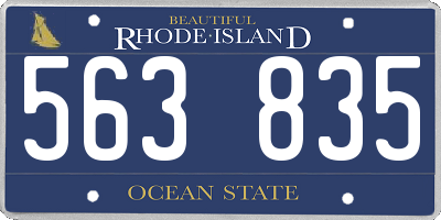 RI license plate 563835