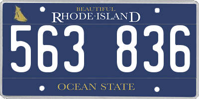 RI license plate 563836