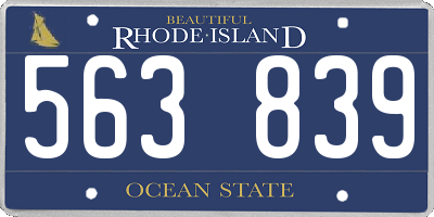 RI license plate 563839