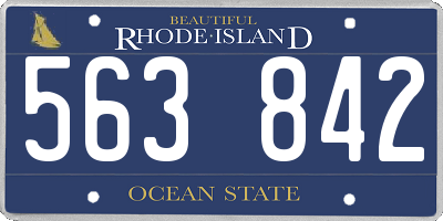 RI license plate 563842