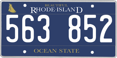 RI license plate 563852