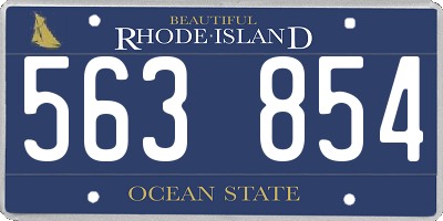 RI license plate 563854