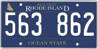 RI license plate 563862