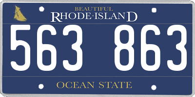 RI license plate 563863