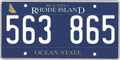 RI license plate 563865