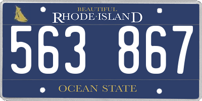 RI license plate 563867